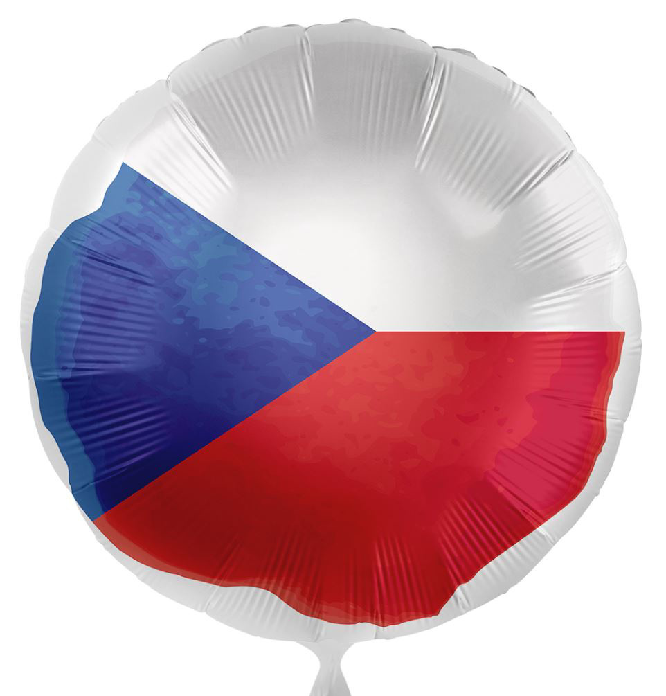 Foliový balonek kulatý Vlajka ČR - 43 cm