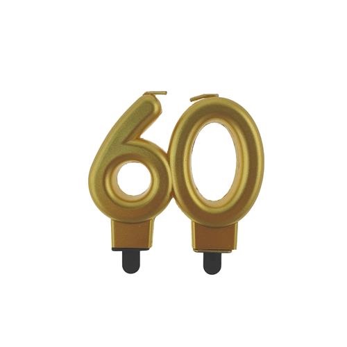 Dortová svíčka 60 zlatá metalická