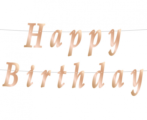 Nápis Happy Birthday Rosegold malý