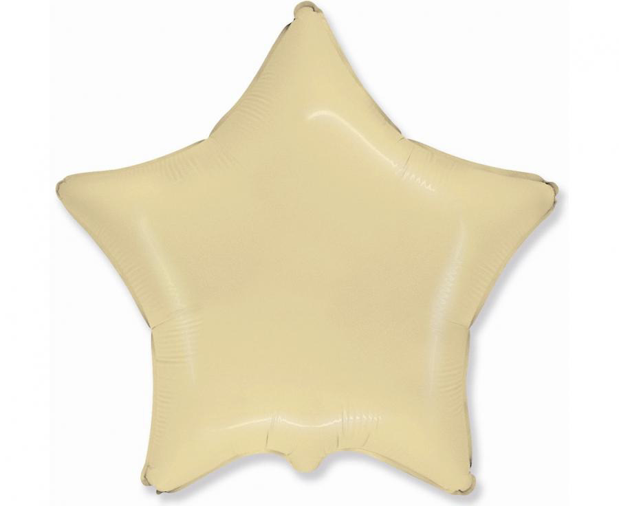 Foliový balonek hvězda vanilková 45 cm