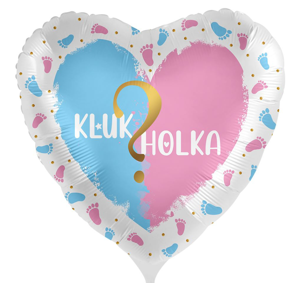 Foliové srdce Holka nebo Kluk? 43 cm