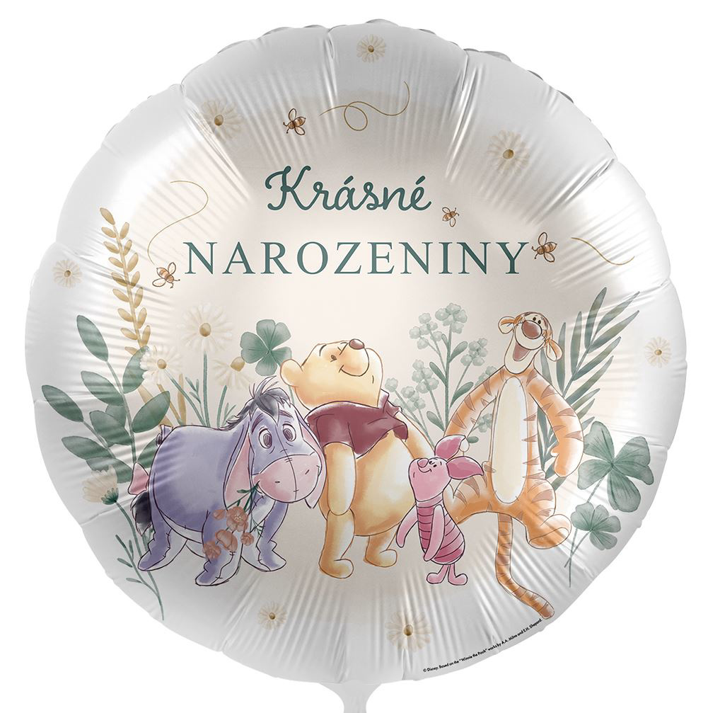 Foliový balonek Krásné narozeniny Medvídek Pů 43 cm
