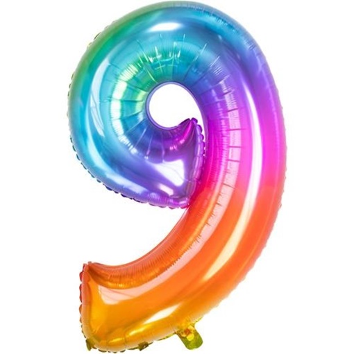 Balonek duhový číslo 9 (86 cm)