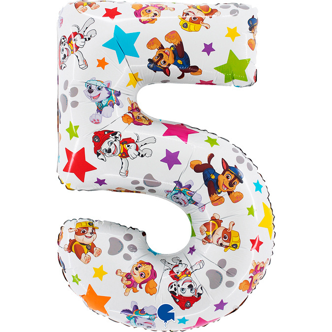 Balonek číslo 5 - Tlapková patrola (71 cm)