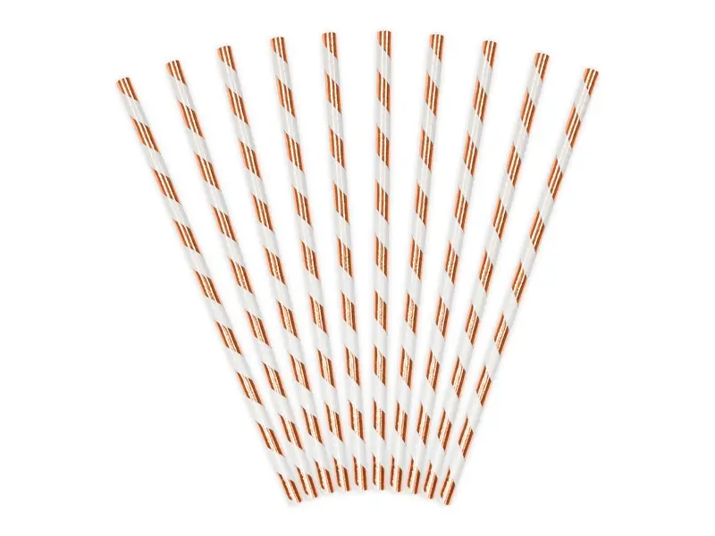 Brčka Rosegold s proužky - 10 ks