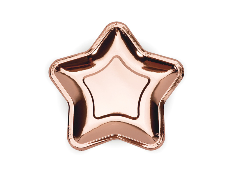 Talíř ve tvaru hvězdy Rosegold 18 cm- 6ks
