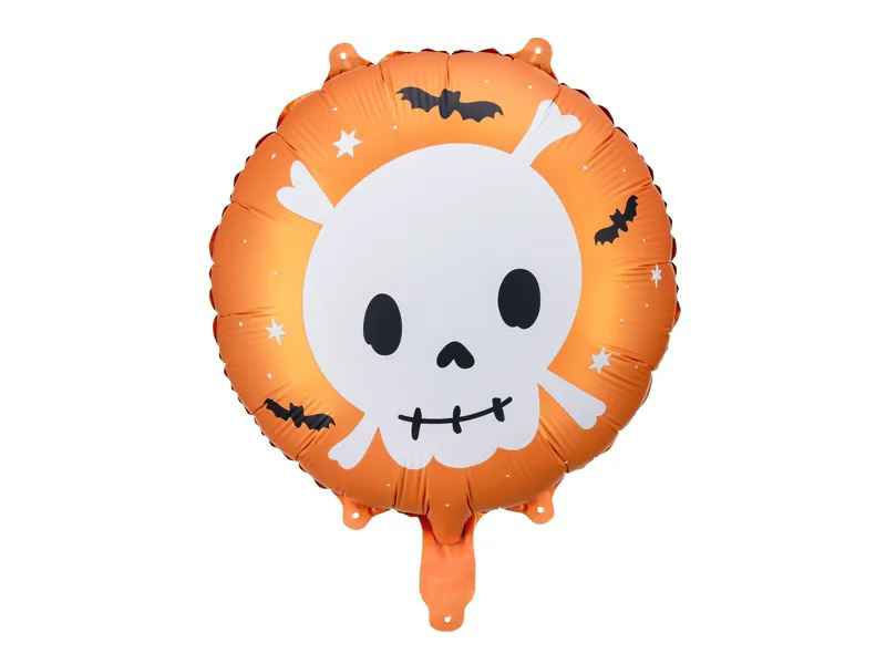 Foliový balonek Halloween lebka oranžová 45 cm