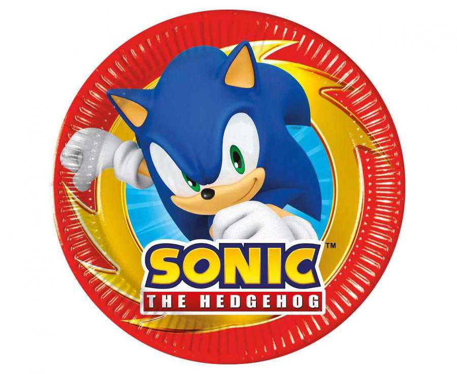 Talířky Sonic 20 cm - 8 ks v balení