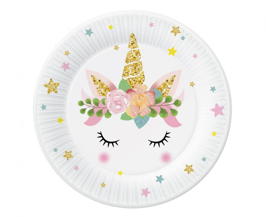 Talíře Jednorožec Floral 18 cm 6 ks EKO