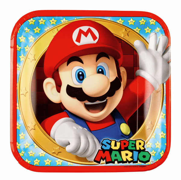Talíře Super Mario - 23 cm 8 ks EKO