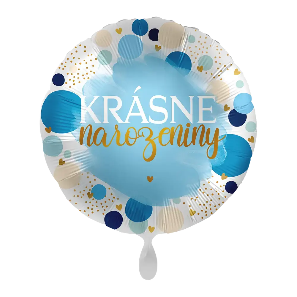 Foliový balonek Krásné narozeniny Blue puntíky 43 cm
