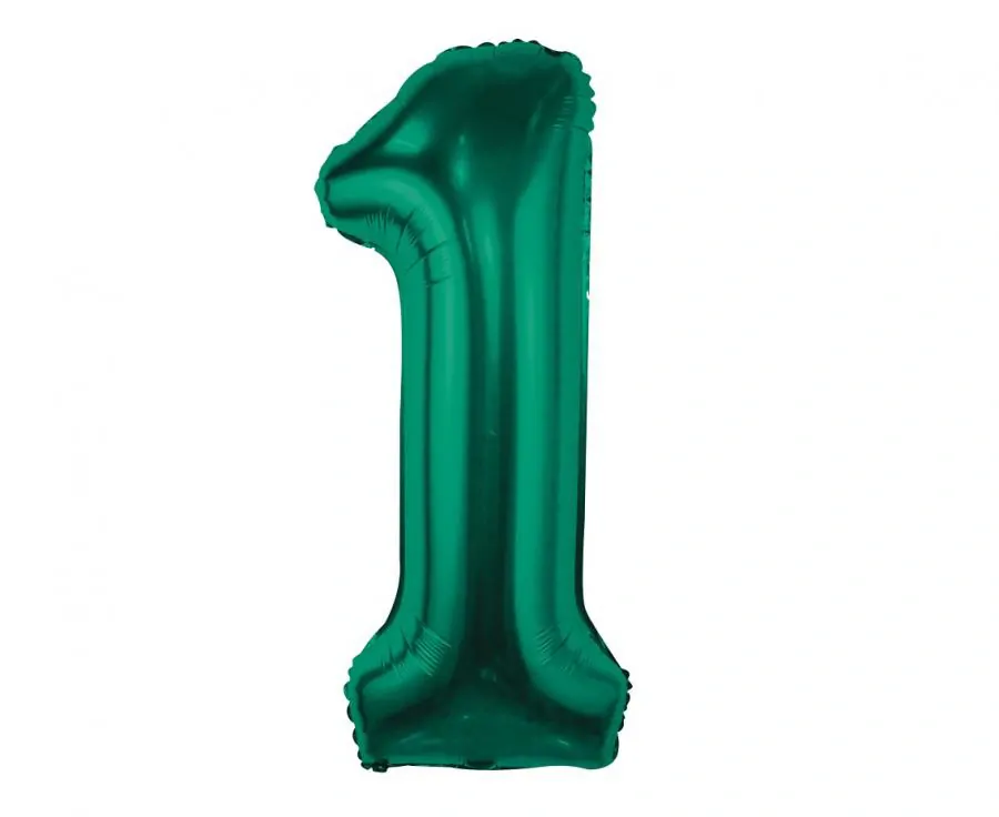 Foliový balonek číslo Tmavě zelený 1 (85 cm)