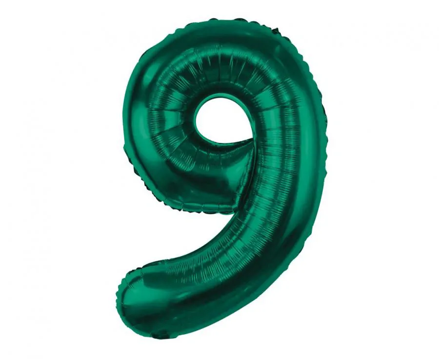 Foliový balonek číslo Tmavě zelený 9 (85 cm)