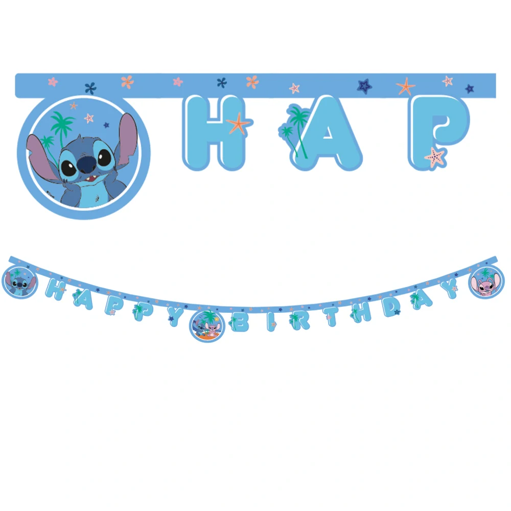 Nápis Happy Birthday Stitch & Angel