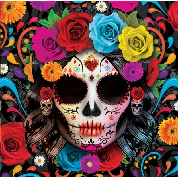 Ubrousky Catrina Day of the Dead 33 x 33 cm