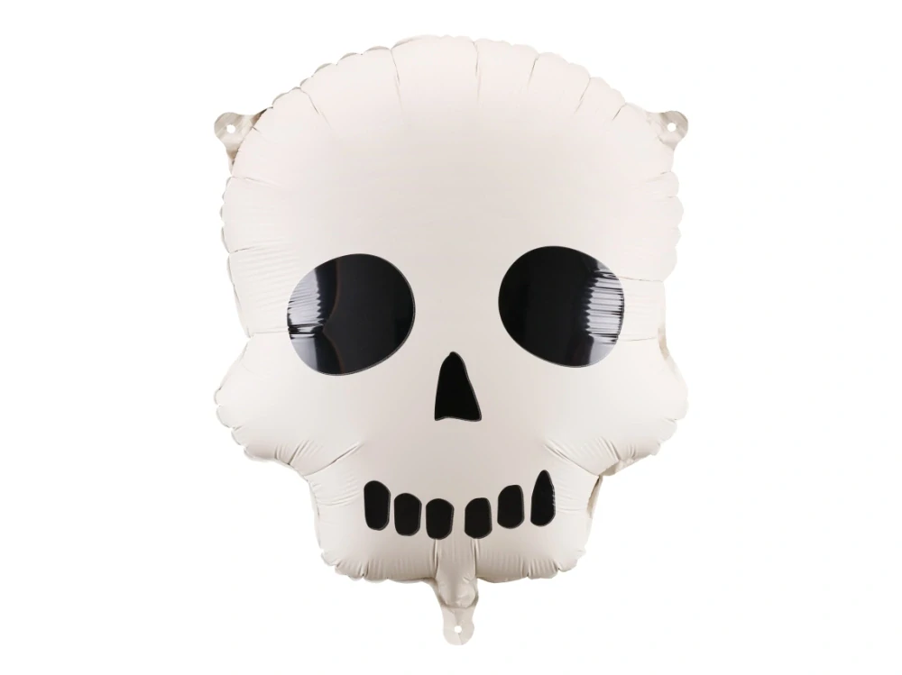 Foliový balonek Halloween lebka bílá 45 cm