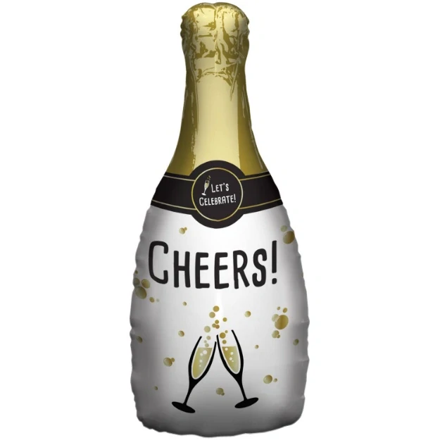 Foliový balonek láhev sektu Happy New Year - zlatá 81 cm