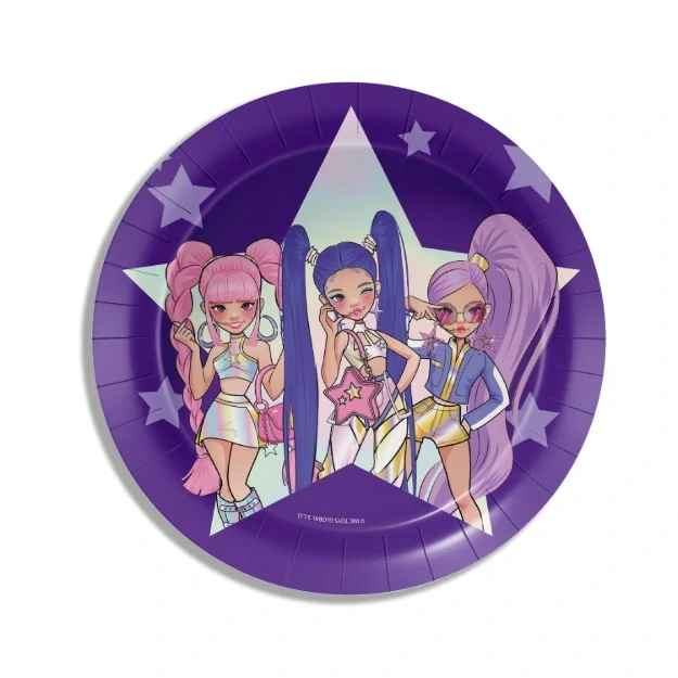Papírové talíře K-Pop Idol 18 cm - 8 ks