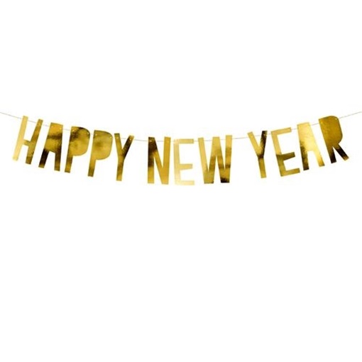 Nápis zlatý Happy New Year 90 cm