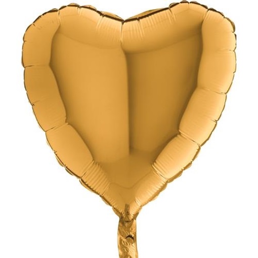 Foliový balonek srdce zlaté 45 cm