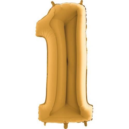 Foliový balonek číslice 1 - zlatá (102 cm)