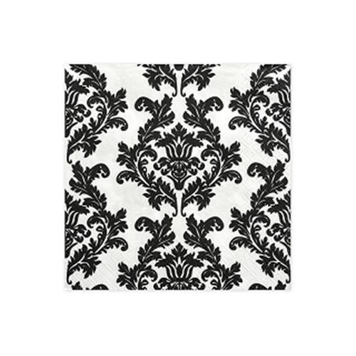 Ubrousky s ornamentem 33 x 33 cm - zlaté / černé 20 ks