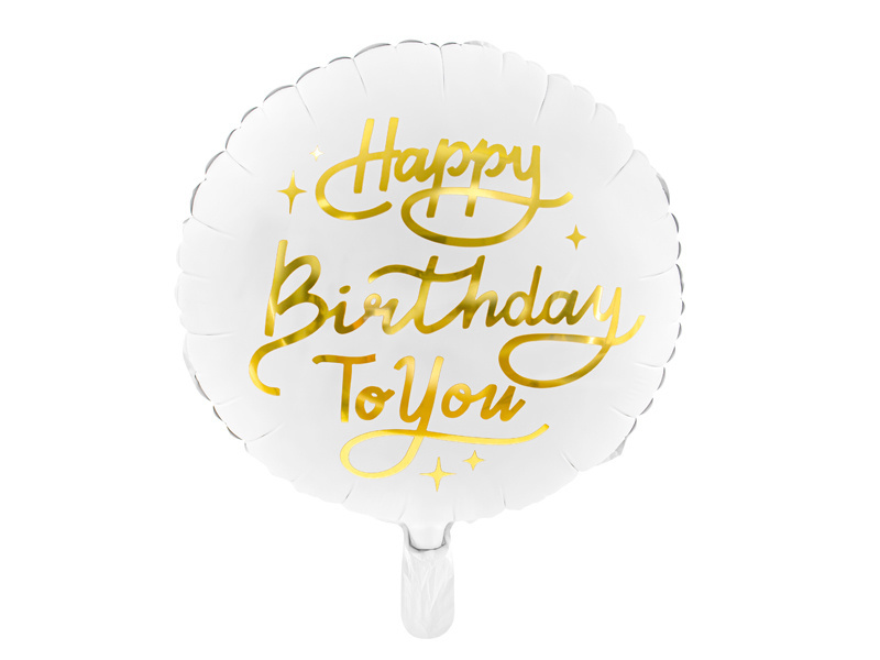 Foliový balonek Happy Birthday To You zlatý nápis 35 cm