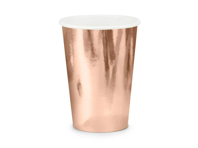Kelímek metalický rosegold 6 ks