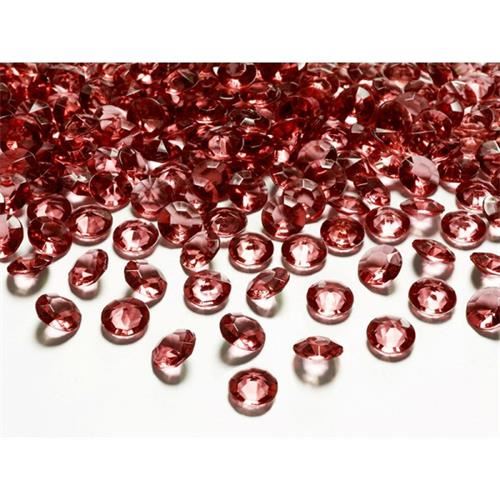 Diamantové konfety červené 12 mm