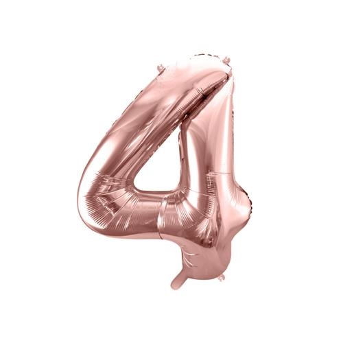 Foliový balonek číslo Rosegold 4 (86 cm)