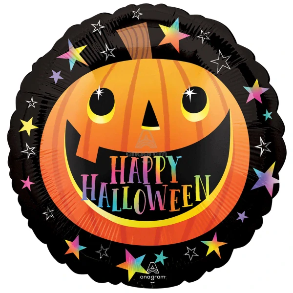 Foliový balonek Happy Halloween dýně s úsměvem 45 cm