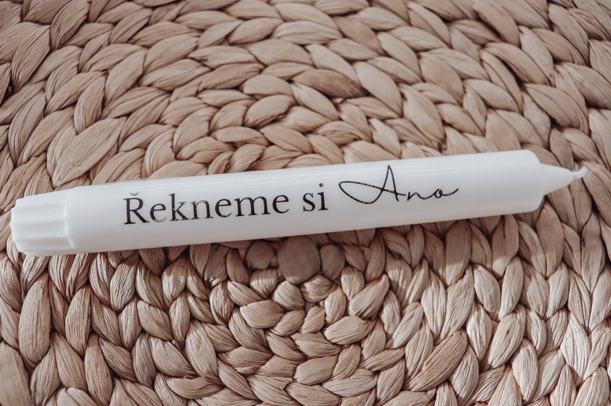 Svíčka Svatební - Řekneme si ano 19 cm - dodání do 5 ti dnů