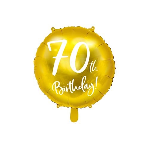 Foliový balonek zlatý 70th birthday 45 cm