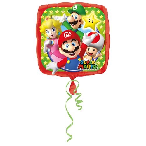 Foliový balonek Super Mario čtverec 43 cm