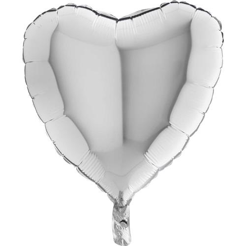 Foliové srdce Stříbrné 45 cm