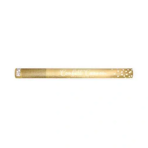 Konfety vystřelovací srdíčka metalická gold 60 cm