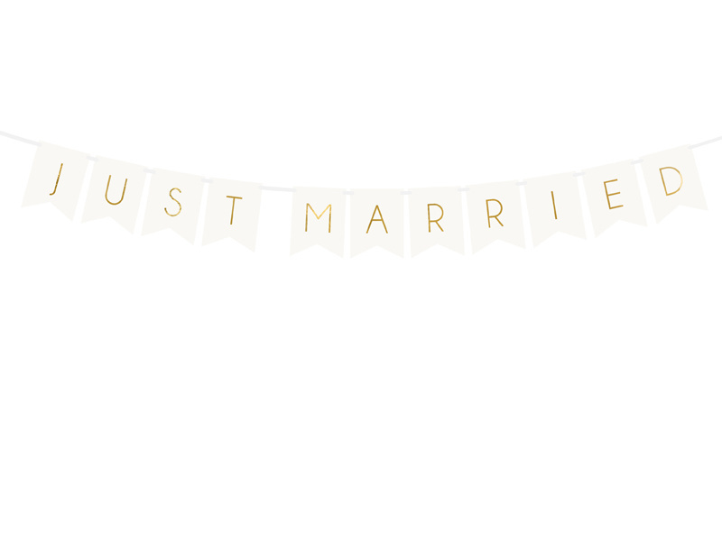 Nápis Just married zlatý 155 cm