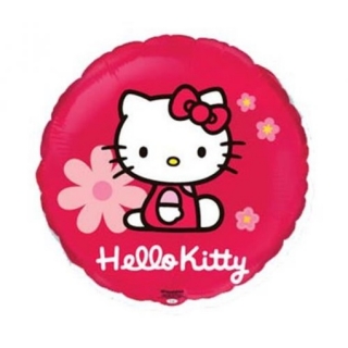 Foliový balonek Hello Kitty s květy 45 cm