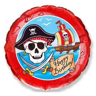 Foliový balonek Pirátský Happy Birthday - 45 cm